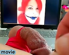 Crossdresser Turns Cock into a Pussy and CUMS Hard like