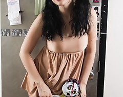 Busty and rock hard Bailey posing